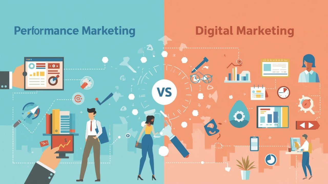 title pm vs dm performance marketing vs digital marketing